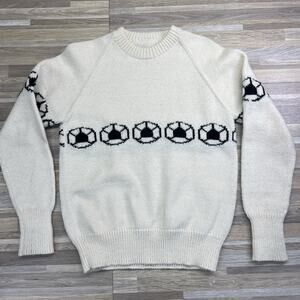 VTG Handmade Kids Soccer Ball Sweater 5T-6T Made In USA - 4S573
